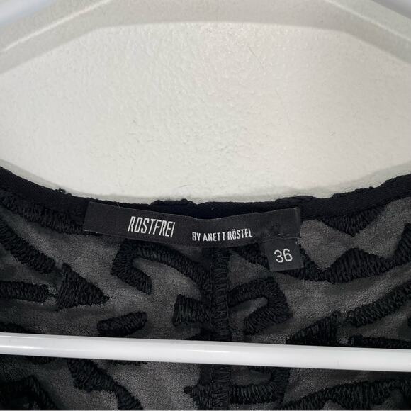 Rostfrei by Anett Rostel Blackk Geometric Embroidered Sheer Sleeve Midi Dress 6 - Picture 7 of 13